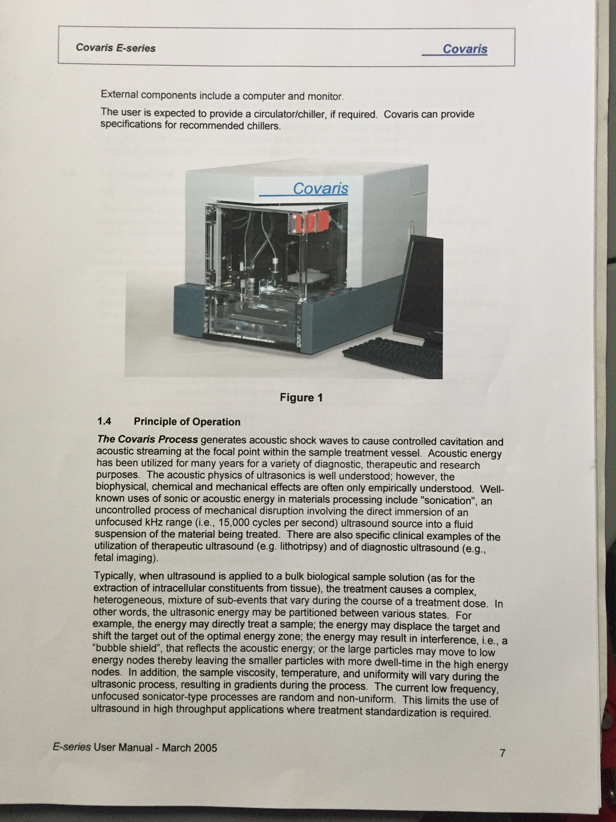 Covaris E 200 Covaris E200 Homogenizer