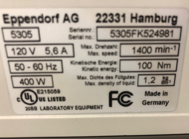 EPPENDORF Vacufuge Plus EPPENDORF 5305
