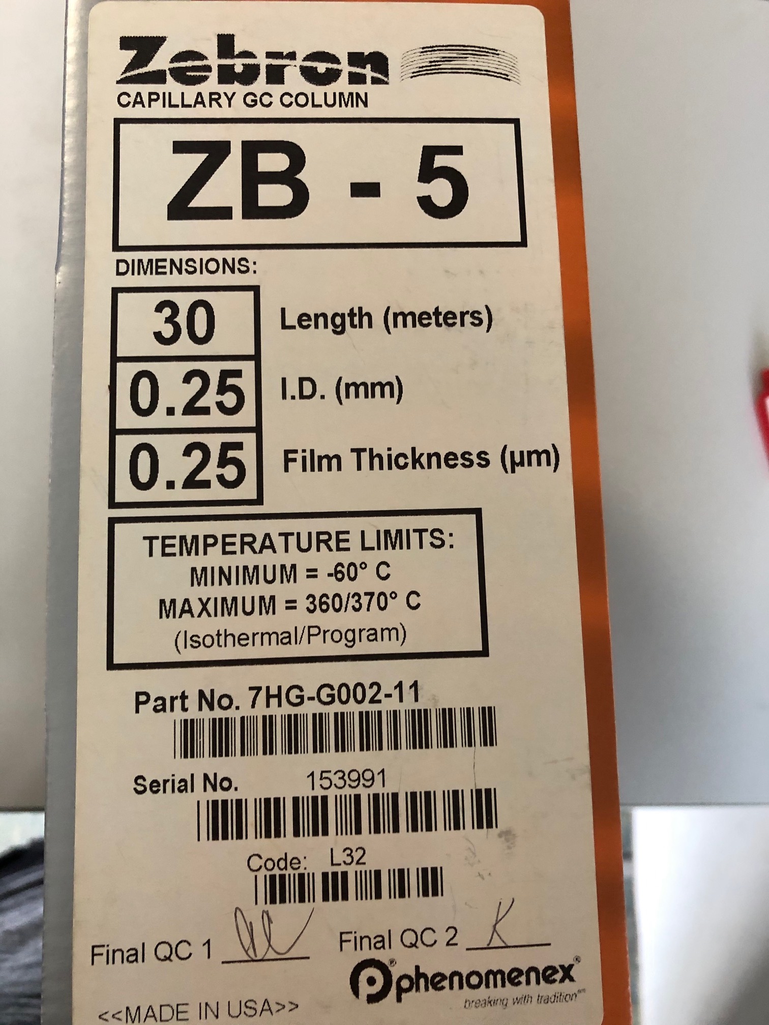 Phenomenex Zebron ZB-5