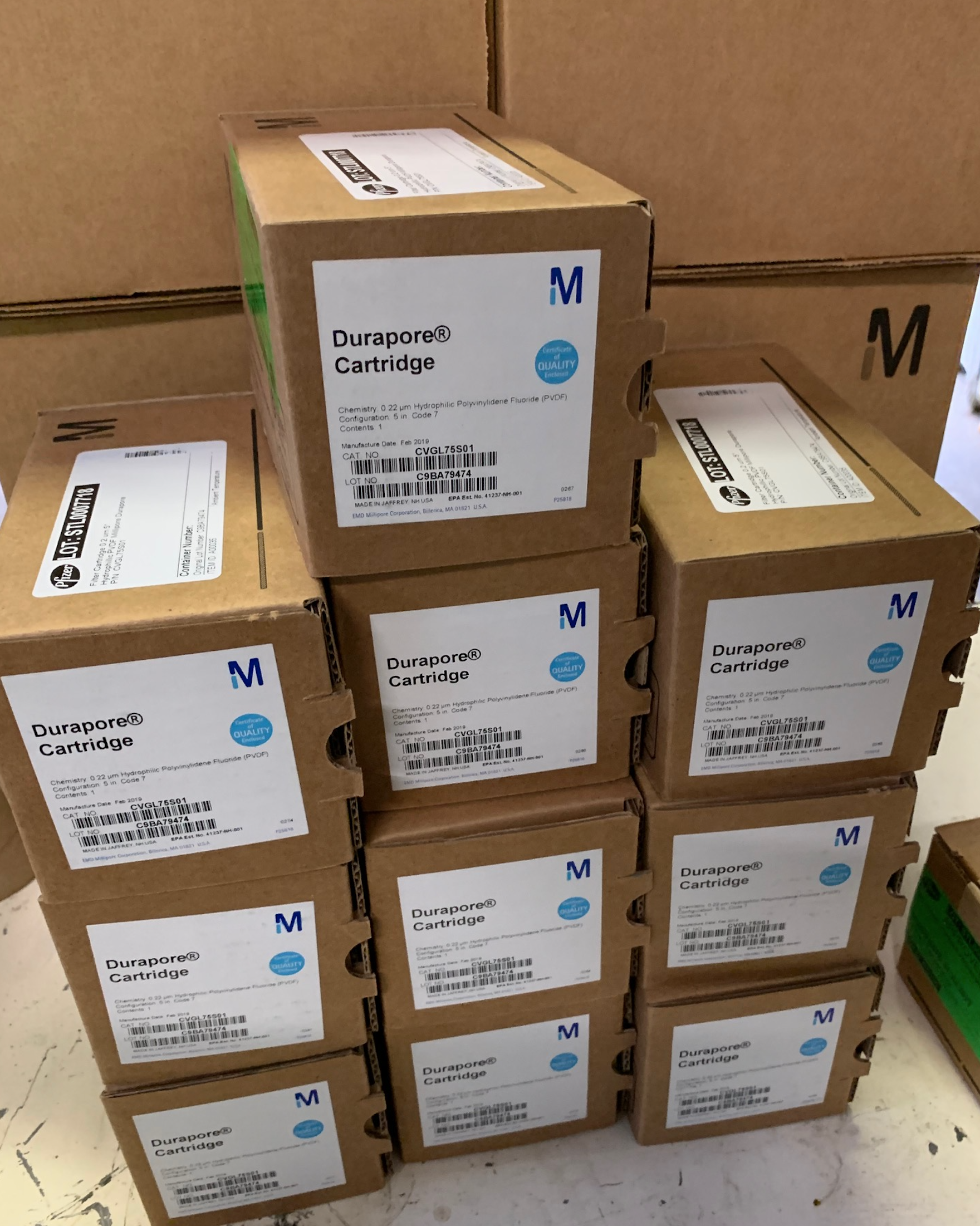 DURAPORE CARTRIDGE MILLIPORE CVGL75S01 10 boxes