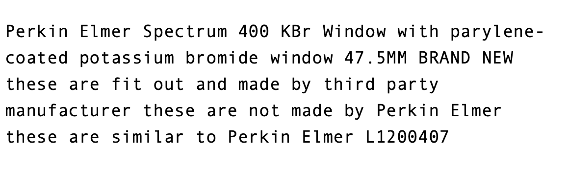FTIR KBR Windows