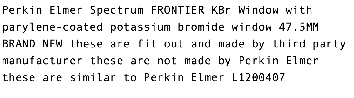 FTIR KBR Windows